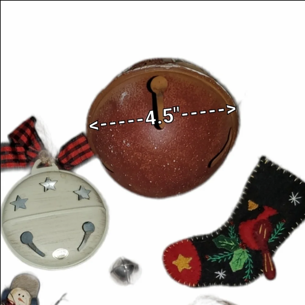 CHRISTMAS HOME COUNTRY DECOR Lot  Stockings Tree Decorations Bells Snowmen